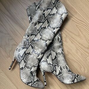 SCHUTZ Snakeskin Heeled Boots